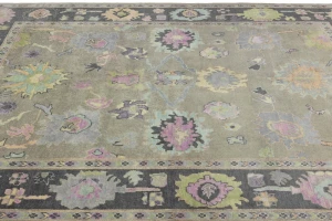 Floral Colorfast 9X12 Oushak Chobi Oriental Rug