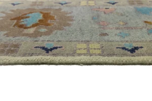 Cream Floral Colorfast 9X12 Oushak Chobi Oriental Rug