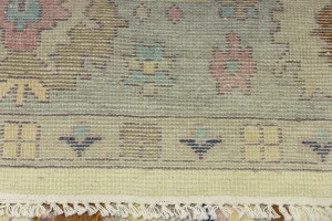 Cream Floral Colorfast 9X12 Oushak Chobi Oriental Rug