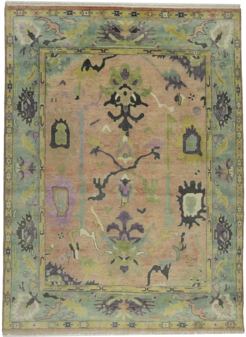 Floral Colorfast 9X12 Oushak Chobi Oriental Rug