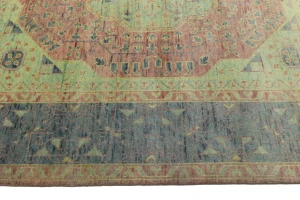 Coral Red Geometric 9X12 Mamluk Oriental Rug