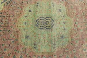 Coral Red Geometric 9X12 Mamluk Oriental Rug