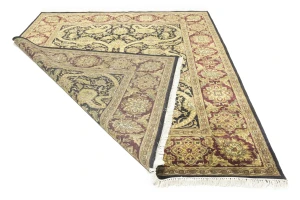 Black Floral 8X10 Indo-Tabriz Oriental Rug