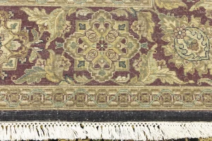 Black Floral 8X10 Indo-Tabriz Oriental Rug