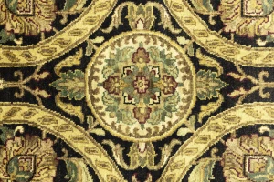 Black Floral 8X10 Indo-Tabriz Oriental Rug