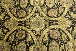 Black Floral 8X10 Indo-Tabriz Oriental Rug