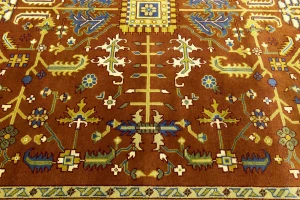 Orange Floral 12X15 Indo-Mahal Oriental Rug