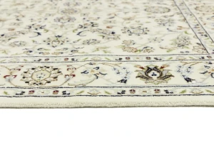 Cream Floral 4X4 Indo-Nain Oriental Square Rug