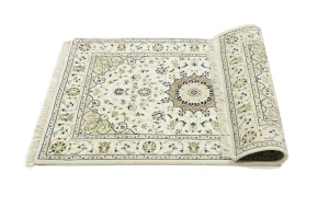 Cream Floral 3X4 Indo-Nain Oriental Rug