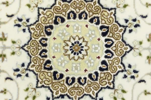 Cream Floral 3X4 Indo-Nain Oriental Rug