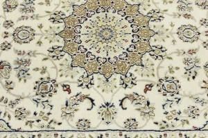 Cream Floral 4X6 Indo-Nain Oriental Rug