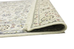Cream Floral 5'5X7'9 Indo-Nain Oriental Rug