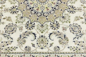 Cream Floral 6X9 Indo-Nain Oriental Rug