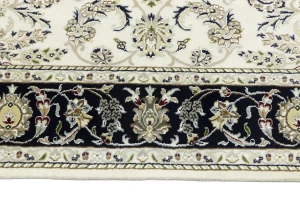 Cream Floral 6X9 Indo-Nain Oriental Rug