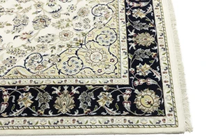 Cream Floral 6X9 Indo-Nain Oriental Rug