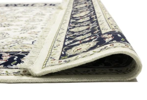 Cream Floral 6X9 Indo-Nain Oriental Rug