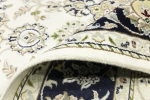 Cream Floral 6X9 Indo-Nain Oriental Rug
