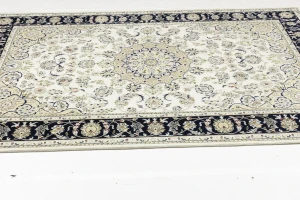 Cream Floral 6X9 Indo-Nain Oriental Rug