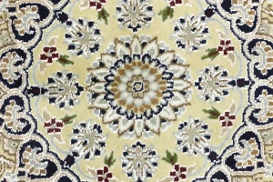Cream Floral 6X9 Indo-Nain Oriental Rug