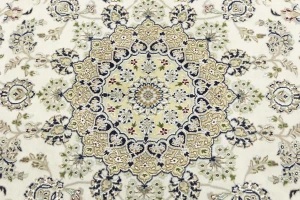 Cream Floral 6X9 Indo-Nain Oriental Rug