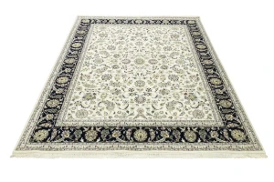 Cream Floral 8X10 Indo-Nain Oriental Rug
