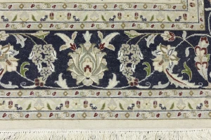 Cream Floral 8X10 Indo-Nain Oriental Rug