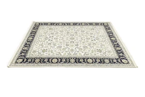 Cream Floral 8X10 Indo-Nain Oriental Rug