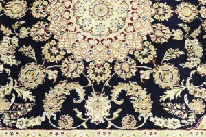 Cream Floral 7X10 Indo-Nain Oriental Rug