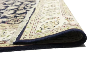 Cream Floral 7X10 Indo-Nain Oriental Rug