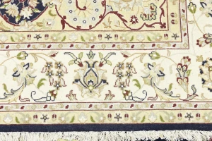 Cream Floral 7X10 Indo-Nain Oriental Rug