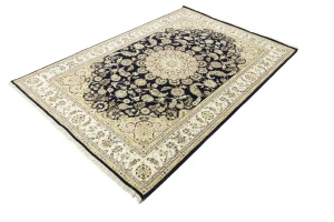 Cream Floral 7X10 Indo-Nain Oriental Rug