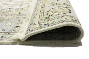 Cream Floral 8X10 Indo-Nain Oriental Rug