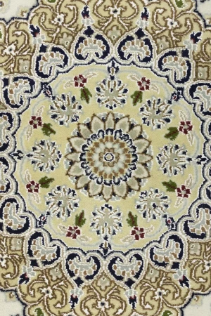 Cream Floral 8X10 Indo-Nain Oriental Rug