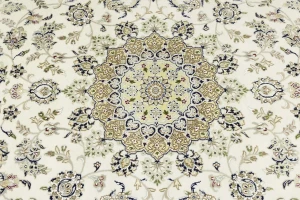Cream Floral 8X10 Indo-Nain Oriental Rug