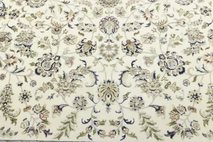 Cream Floral 11'5x14'9 Indo-Nain Oriental Rug