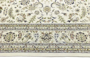 Cream Floral 11'5x14'9 Indo-Nain Oriental Rug