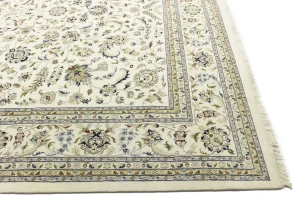 Cream Floral 11'5x14'9 Indo-Nain Oriental Rug
