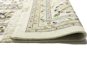 Cream Floral 11'5x14'9 Indo-Nain Oriental Rug