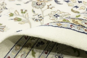 Cream Floral 11'5x14'9 Indo-Nain Oriental Rug