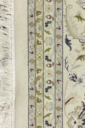 Cream Floral 11'5x14'9 Indo-Nain Oriental Rug