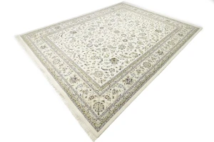 Cream Floral 11'5x14'9 Indo-Nain Oriental Rug