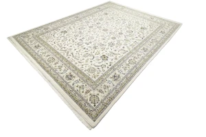 Cream Floral 11'5x14'9 Indo-Nain Oriental Rug