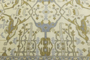 Cream Floral 8X10 Oushak Oriental Rug