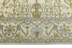 Cream Floral 8X10 Oushak Oriental Rug