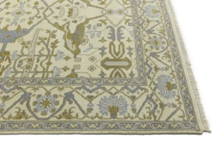 Cream Floral 8X10 Oushak Oriental Rug
