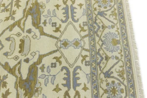 Cream Floral 8X10 Oushak Oriental Rug