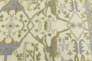 Cream Floral 8X10 Oushak Oriental Rug
