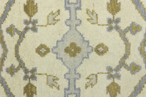 Cream Floral 8X10 Oushak Oriental Rug