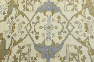 Cream Floral 8X10 Oushak Oriental Rug