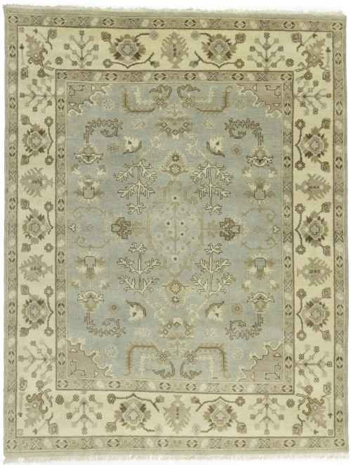 Light Gray Floral 8X10 Traditional Oushak Chobi Oriental Rug